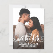 Foto Sla de datum op | Stijlvol script Magnetische Uitnodiging (Voorkant)