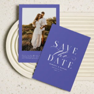 Foto Sla de datum Paarse Lavendel QR-codes op Save The Date