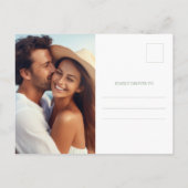 Foto Sla de datum Sage Green op Aankondigingskaart (Achterkant)