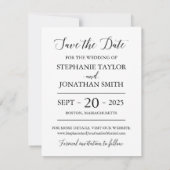 Foto slaat het moderne kalligrafische script van d save the date (Achterkant)