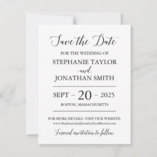 Foto slaat het moderne kalligrafische script van d save the date (Achterkant)