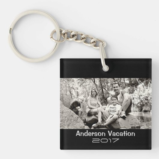 Foto Sleutelhanger Family Vacation Modern Black (Voorkant)