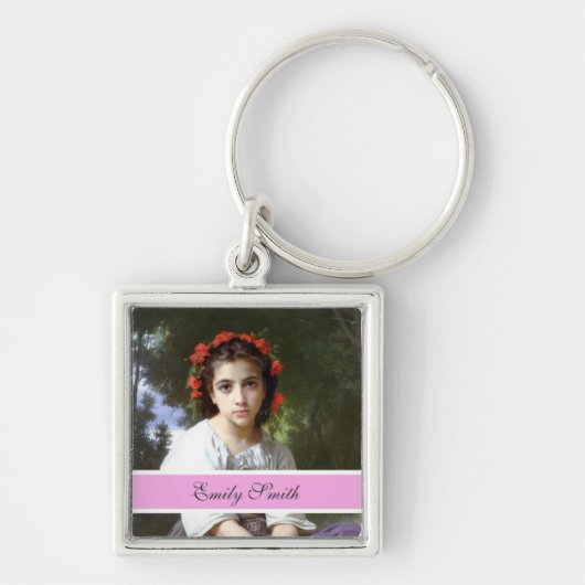 foto-sleutelhanger, prachtig roze sleutelhanger (Voorkant)