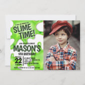 Foto Slime Party Birthday Kaart (Voorkant)