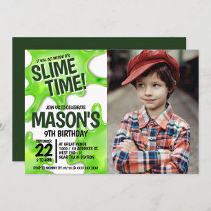 Foto Slime Party Birthday Kaart