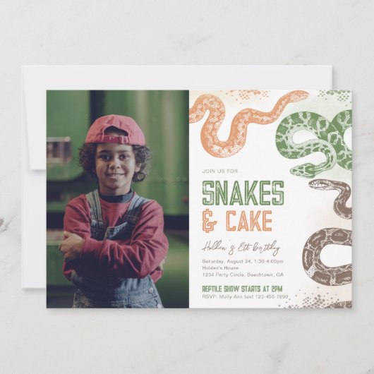 Foto Snake Verjaardagsuitnodigingen Kaart (Voorkant)