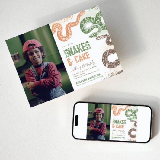 Foto Snake Verjaardagsuitnodigingen Kaart