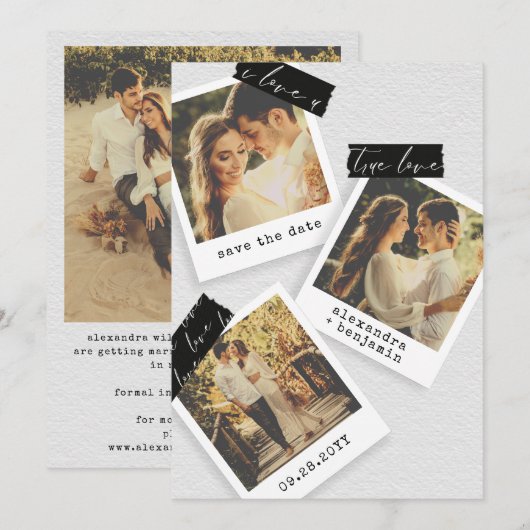 foto Snapshots Washi Tape Wedding Save The Date (Voorkant / Achterkant)