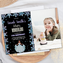 Foto Sneeuwvlok Zwart Winter Wonderland Kaart