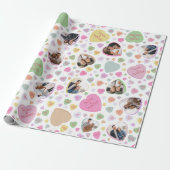 Foto Snoep Heart Valentijnsdag Gift Wrap Cadeaupapier (Uitgerold)