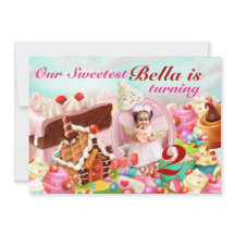 Foto Snoep Land Verjaardag Uitnodigingen