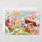 Foto Snoep Land Verjaardag Uitnodigingen (Achterkant)