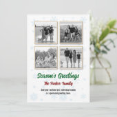 Foto Snowflake Instagram Collage Christmas Kaart (Staand voorkant)