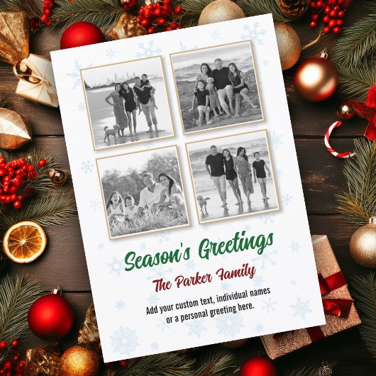 Foto Snowflake Instagram Collage Christmas Kaart