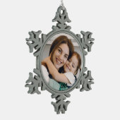 Foto Snowflake Pewter-kerstversiering Tin Sneeuwvlok Ornament (Links)