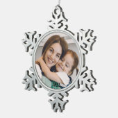 Foto Snowflake Pewter-kerstversiering Tin Sneeuwvlok Ornament (Rechts)