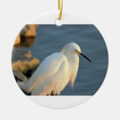 Foto Snowy Egret Keramisch Ornament (Voorkant)