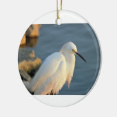 Foto Snowy Egret Keramisch Ornament (Links)