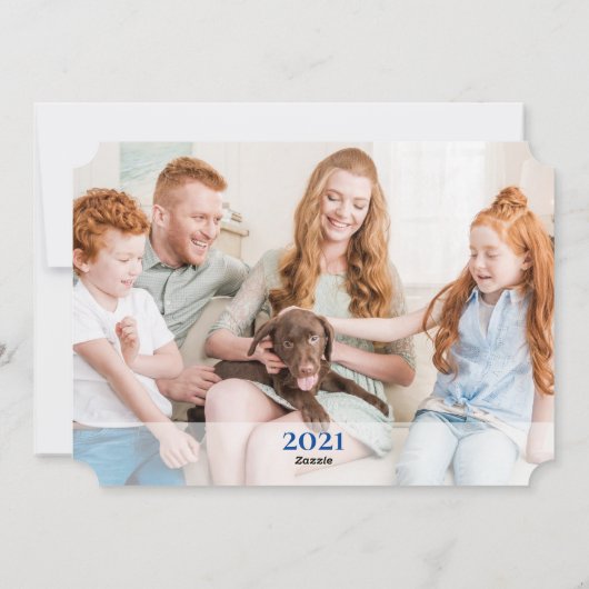 Foto Snowy Mountains Merry Kerstfeestay Card Feestdagenkaart (Achterkant)