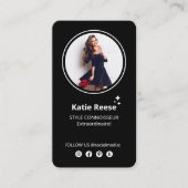 Foto Social Media Zwart Visitekaartje (Voorkant)