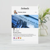 Foto Sociale Media Bat Mitzvah of Bar Mitzvah Bedankkaart (Staand voorkant)