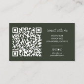 Foto sociale media Emerald Gold Glitter QR-code Visitekaartje (Achterkant)