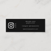 Foto sociale media en website roze Floral & Black Mini Visitekaartje (Achterkant)