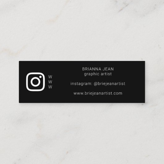 Foto sociale media en website roze Floral & Black Mini Visitekaartje (Achterkant)