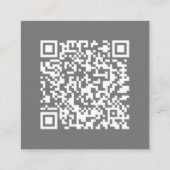 Foto | Sociale media | Grijze glitter | QR-code Vierkante Visitekaartje (Achterkant)