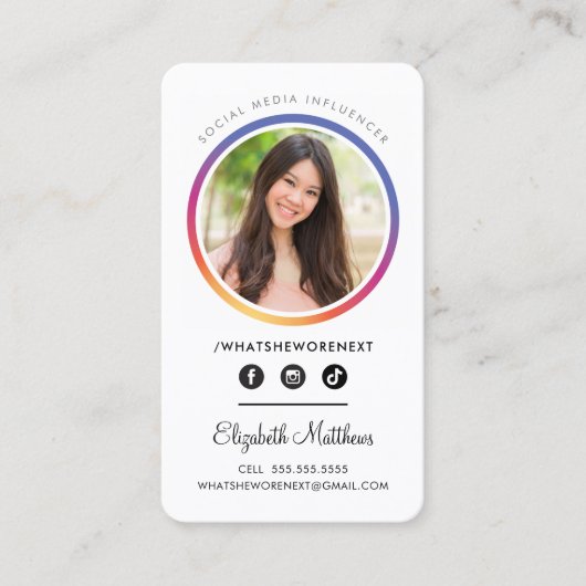 FOTO SOCIALE MEDIA instagram headshot cirkel Visitekaartje (Voorkant)