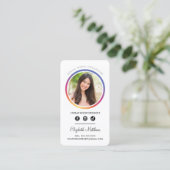 FOTO SOCIALE MEDIA instagram headshot cirkel Visitekaartje (Staand voorkant)