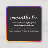 Foto sociale media Instagram trendy gradiënt zwart Vierkante Visitekaartje (Achterkant)