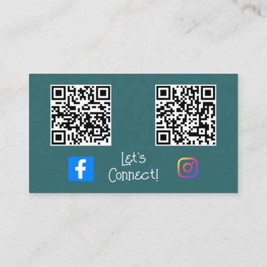 Foto, sociale media OCR-codes, sociale informatie Visitekaartje (Achterkant)