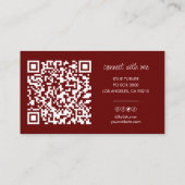 Foto sociale media Red Gold Glitter QR Code Visitekaartje (Achterkant)
