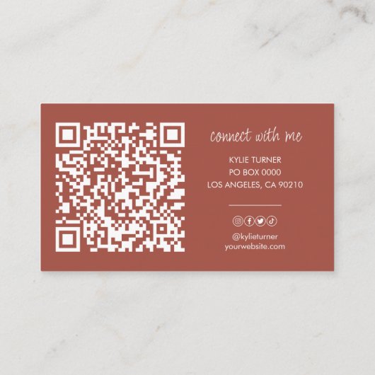 Foto sociale media Rust Gold Glitter QR Code Visitekaartje (Achterkant)
