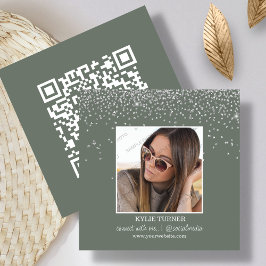 Foto | Sociale media | Sage Glitter | QR-code Vierkante Visitekaartje