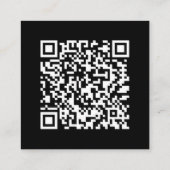 Foto | Sociale media | Zwarte glitter | QR-code Vierkante Visitekaartje (Achterkant)