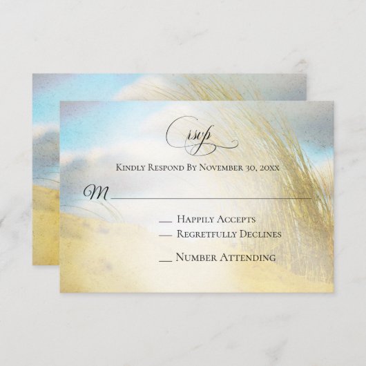 *~* Foto Soft Dune Beach Grass RSVP bruiloft (Voorkant / Achterkant)