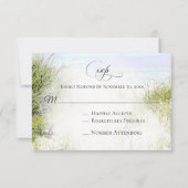 *~* Foto Soft Dune Beach Grass Wedding RSVP Kaartje (Voorkant)