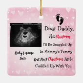 Foto Sonogram Zwangerschap ultrasone aankondiging Keramisch Ornament (Achterkant)