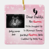 Foto Sonogram Zwangerschap ultrasone aankondiging Keramisch Ornament (Voorkant)