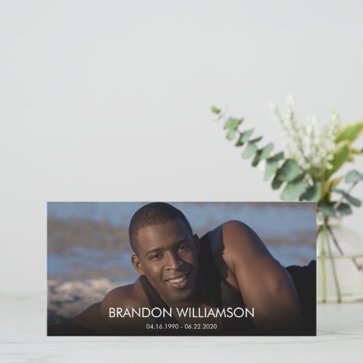 Foto souvenir begrafenis Dank u Bedankkaart (Staand voorkant)