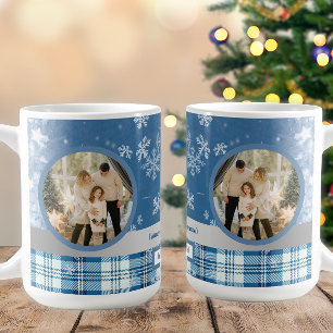 Foto Spaanse Prettig Kerstfeest Elegant Blauw Koffiemok