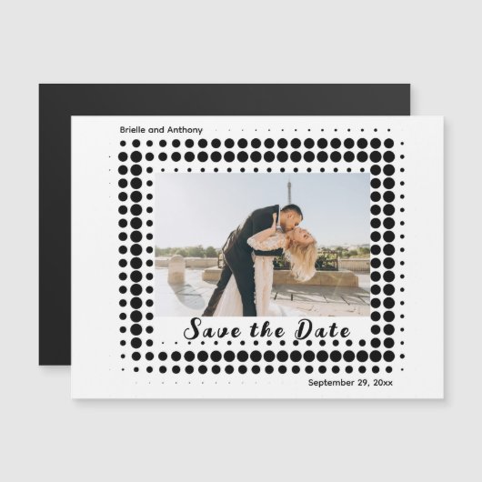 Foto sparen de Datum Magnet Bride Groom Weddag (Voorkant / Achterkant)