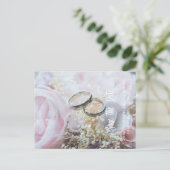 Foto sparen de Datumflorale ringen Aankondigingskaart (Staand voorkant)