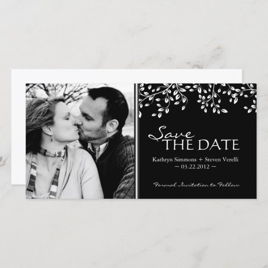 Foto sparen de uitnodiging van de Datum (Voorkant / Achterkant)