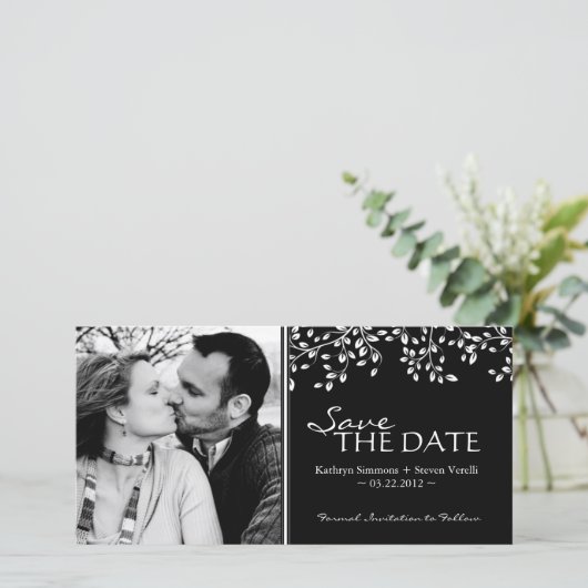 Foto sparen de uitnodiging van de Datum (Staand voorkant)