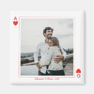 Foto speelkaarten hart liefde aas eenvoudig magneet