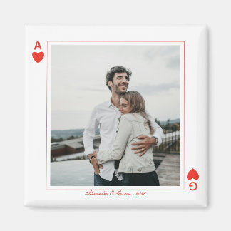 Foto speelkaarten hart liefde aas eenvoudig magneet