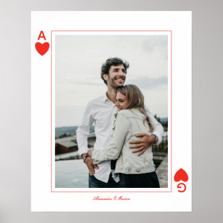 foto speelkaarten hart liefde aas eenvoudig poster
